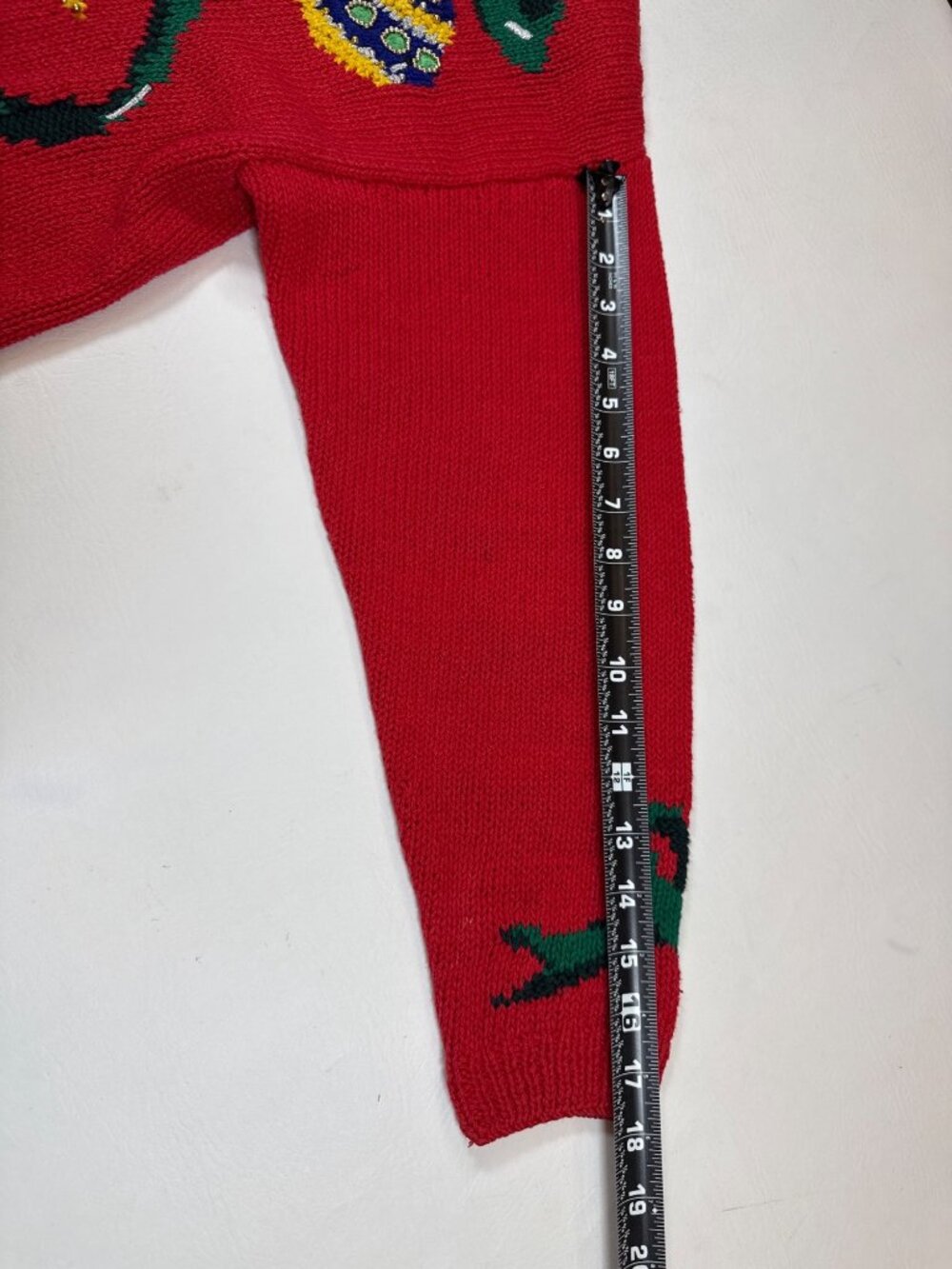 Talbots vintage medium Hand-Knitted Red Ugly Christmas Sweater (W769) - Picture 7 of 8